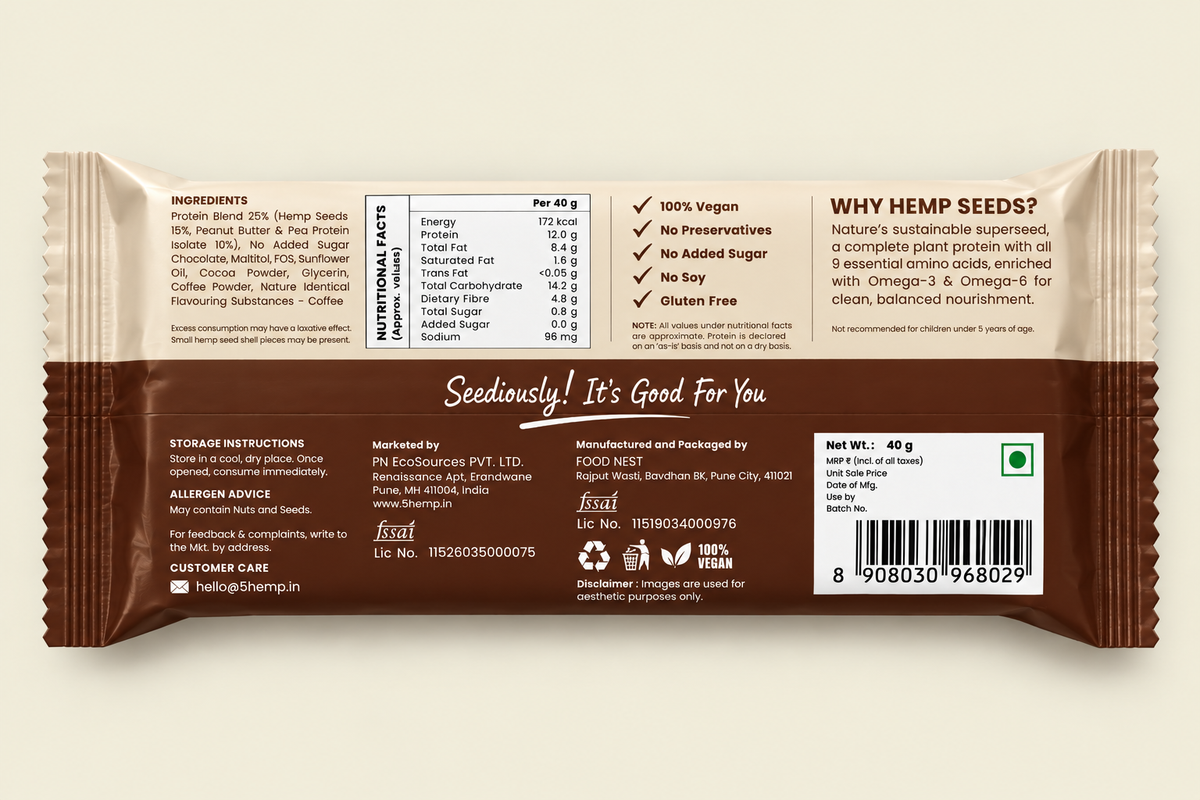 Hemp Seed Protein Bar - Mocha