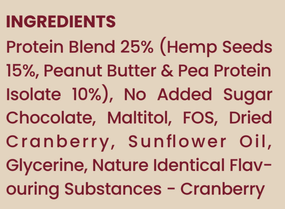 Hemp Seed Protein bar - Cranberry